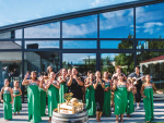 Students of Te Pā Wānanga perform at the research winery opening. Photo: Richard Briggs.