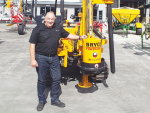 Brian Matchett, Piako Group, with the Bryce Suma machine.