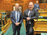 ACT MPs Andrew Hoggard and Mark Cameron wore gumboots to Parliament to highlight the role of farmers.