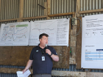 Sean Spence, Farm Source sustainable dairy adviser for North and Central Canterbury, speaks at the recent LUDF Focus Day.