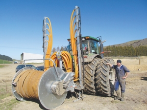 The Slurryquip umbilical system can move large amounts of effluent quickly.