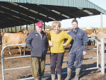 Paul & Christine Frecklington with farm manager, Hayden Bishop.