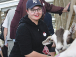 Aorere College teacher Ella Fafita at the Oete Goat Farm.