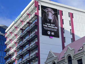 Federated Farmers is taking the fight for the future of New Zealand sheep farming to the streets of Wellington, with bold digital billboards visible directly from Ministers’ Beehive offices.