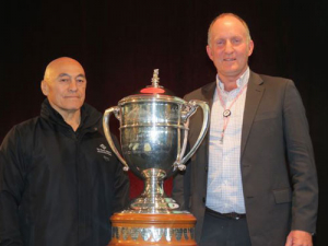  Cedric Nepia (Trophy Kaitiaki) and Andrew Morrison, chairman of Beef + Lamb New Zealand.