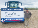 Groundswell New Zealand co-founder Bryce McKenzie all ready to spearhead last week’s nationwide protest against the Government’s emissions pricing plan.