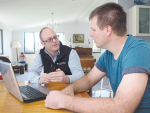 Adrian Evans (left), South Wairarapa Vets, says InCalf enabled him to sit down wth farmer clients like Wilfred van Beek.