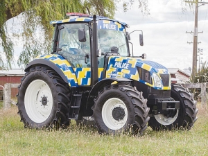 Police branded tractor.
