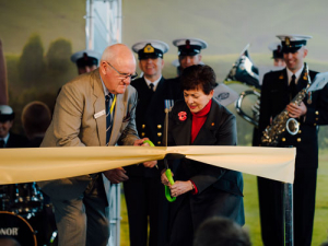 New Zealand National Fieldays Society president Peter Carr cutting the Fieldays&#039; ribbon with Governor General Patsy Reddy.