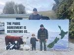 Groundswell leader Bryce Mckenzie with one of the signs he delivered to a farmer in Canterbury last week.