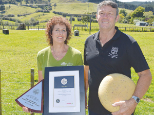 Cathy and Kelvin Haigh with their awards.