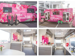 Pink camper hits the road