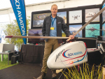 GCH Aviation’s Drone Operations manager Rob Duff with the large gas turbine drone the company is trialling for a range of applications including agriculture. Photo: Rural News Group