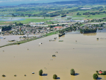 Donna and Corrie Smit’s farm under water earlier this month. Photo: Louis Klaassen, Whakatane Beacon