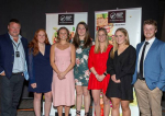 (Left-right) Rob Hewett, Louise Schwass, Lucy Hewitt, Monique Yule, Chloe Hannah, Chloe Saxton, and George Blyth.