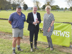 Expo director Dave Martin, Minister of Agriculture Damien O’Connor and expo manager Sue Wilson.