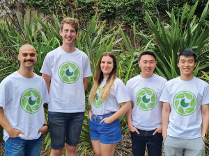 The Cropsy crew, from left, Ali Alomari, Rory Buchanan, Leila Deljkovic, Woo Jin Kang and Winston Su.