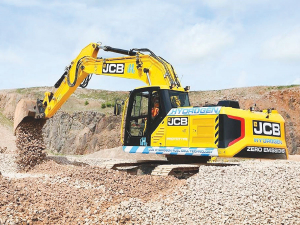 JCB&#039;s hydrogen-powered excavator.