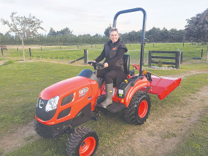 Bronwyn Baird with her Kioti.