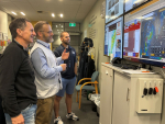 Julian Snowball (centre) with WRC Chief Executive Chris McLay (left) and WRC Director of Integrated Management Greg Ryan (right) in the Waikato Group EOC this morning.