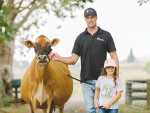 Corey Ferguson, with daughter, Maddison, 8, and Ferdon BStone Vienna, a descendant from Ferdon’s influential Viyella family.