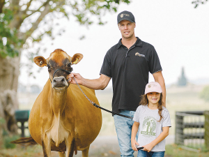 Corey Ferguson, with daughter, Maddison, 8, and Ferdon BStone Vienna, a descendant from Ferdon’s influential Viyella family.