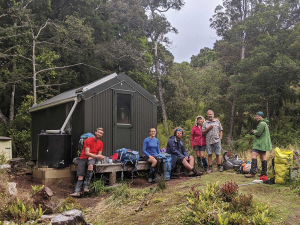 Fabian with his family on Stewart Island last month.