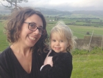 Sian van Heuvan and daughter Layla.