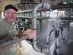 Ken Westlake shows water efficient nozzles helping to halve water use and effluent volumes on his Maungaturoto dairy farm.