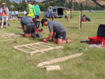 Gareth McKerchar building a gate in one of the head to heads.