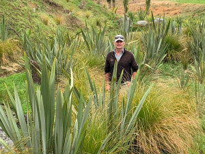 Gareth King with native plantings at Felton Road.