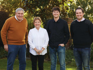 Jane with her nephews Edward and James and their father Peter Macdonald.