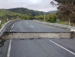 Quake damage near Kaikoura. Photo: Wetherells Transport.