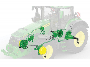 JD 8R Series tractors can now be configured to continually monitor and adjust tyre pressures by push button.