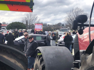 Protesters at the Howl of a Protest in Taupo.