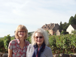 Wendy Parr, right, with Dominique Valentin on a tasting trip down the Cote d'Or.