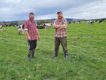 Tony Brock (left) is preparing to hand the reins of the operation and his Holstein Friesian herd to his son Cameron.