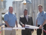 From left, Tom Welke, senior vice president, global grain and protein, GSI; Given Lubinda, Agriculture and Livestock Minister, Zambia and Rob Smith, senior vice president, general manager Europe, Africa and Middle East at the official opening.