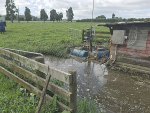 Effluent sump overflowing on the farm.