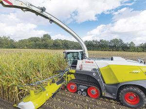 Claas is the first manufacturer to offer a dedicated rubber-track system on a self-propelled forage harvester.