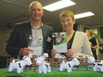 Feds dairy chairman Chris Lewis and Primary ITO chief executive Linda Sissons at the launch.