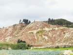 A large, ugly scar on the landscape can be seen from highways 1 and 57 after a pine tree forest was clear felled near Levin that is now prone to slippage following heavy rain.
