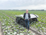 Don Sandbrook pictured with the WeedSpider machine, which was recently introduced into North America.