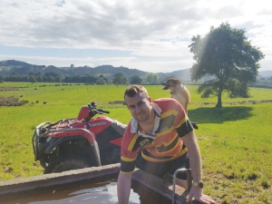 Ashton Young on his family farm in Mangatawhiri.