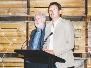 WineWorks MD Tim Nowell-Usticke (right) and Chairman Lyn Williams at the opening of the new warehouse.