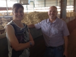 Alliance Group sales manager Katrina Allan with Mercadona buyer Manolo Izquierdo at a feed lot in Toledo, Spain.