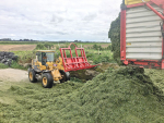 Silage contractors at work on a Taranaki farm last week: Photo: Matthew Herbert.