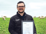 Maui Milk chief executive Malcolm Edward with the grass-fed certification.