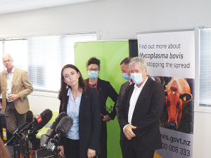 Prime Minister Jacinda Ardern takes questions from the media during her visit to Waikato recently.