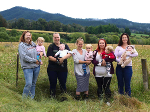 Members of the mothers&#039; group at Tapawera and their children.